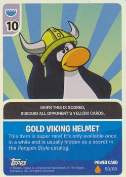 2009 Topps Club Penguin Card-Jitsu Fire #58 Gold Viking Helmet Front