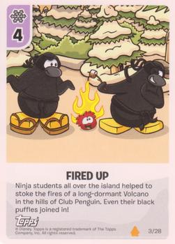 2010 Topps Club Penguin Card Jitsu Fire Expansion Deck #3 Fired Up Front