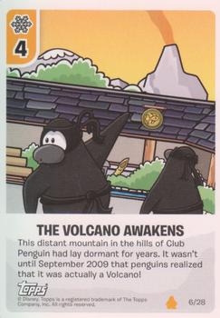 2010 Topps Club Penguin Card Jitsu Fire Expansion Deck #6 The Volcano Awakens Front
