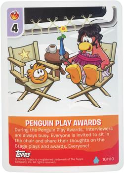2010 Topps Club Penguin Card-Jitsu Water #10 Penguin Play Awards Front