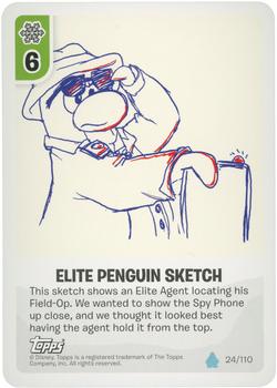 2010 Topps Club Penguin Card-Jitsu Water #24 Elite Penguin Sketch Front