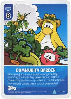 2010 Topps Club Penguin Card-Jitsu Water #32 Community Garden Front