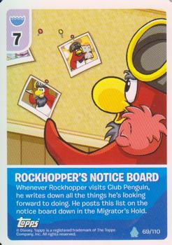 2010 Topps Club Penguin Card-Jitsu Water #69 Rockhopper's Notice Board Front