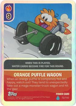 2010 Topps Club Penguin Card-Jitsu Water #72 Orange Puffle Wagon Front