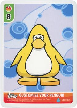 2010 Topps Club Penguin Card-Jitsu Water #99 Customize Your Penguin - Yellow Front