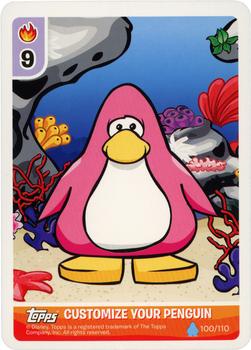 2010 Topps Club Penguin Card-Jitsu Water #100 Customize Your Penguin - Pink Front