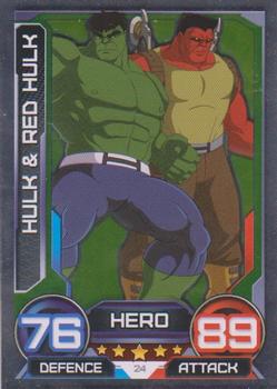 2014 Topps Marvel Hero Attax Series 3 #24 Hulk & Red Hulk Front