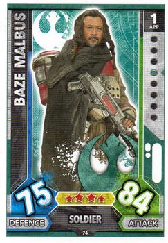 2017 Topps Star Wars Force Attax Universe #74 Baze Malbus Front