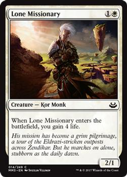 2017 Magic the Gathering Modern Masters 2017 #14 Lone Missionary Front