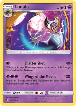 2017 Pokemon Sun & Moon Guardians Rising #61/145 Lunala Front
