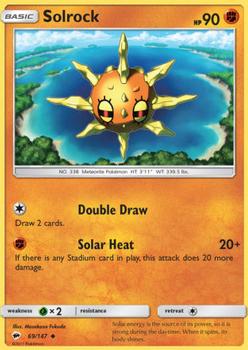 2017 Pokemon Sun & Moon Burning Shadows #69/147 Solrock Front
