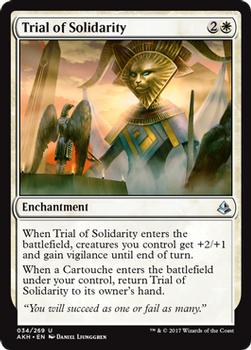 2017 Magic the Gathering Amonkhet #34 Trial of Solidarity Front