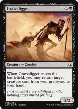 2017 Magic the Gathering Amonkhet #93 Gravedigger Front
