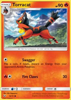 2017 Pokemon Shining Legends #16/73 Torracat Front