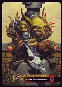 2010 Cryptozoic World of Warcraft Cat Promo #2 Kirox Butcherblade Back