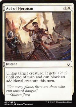 2017 Magic the Gathering Hour of Devastation #1 Act of Heroism Front