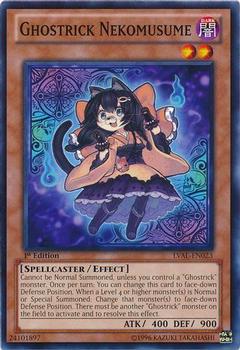 1996 Yu-Gi-Oh! Legacy of the Valiant #LVAL-EN023 Ghostrick Nekomusume Front