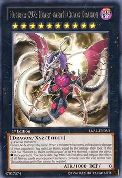 1996 Yu-Gi-Oh! Legacy of the Valiant #LVAL-EN050 Number C92: Heart-eartH Chaos Dragon Front