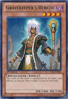 1996 Yu-Gi-Oh! Legacy of the Valiant #LVAL-EN084 Gravekeeper's Heretic Front