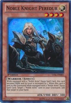 1996 Yu-Gi-Oh! Legacy of the Valiant #LVAL-EN085 Noble Knight Peredur Front