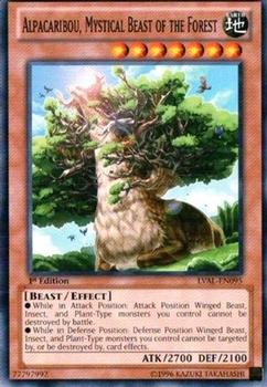 1996 Yu-Gi-Oh! Legacy of the Valiant #LVAL-EN095 Alpacaribou, Mystical Beast of the Forest Front