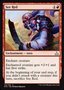 2018 Magic the Gathering Rivals of Ixalan #112 See Red Front