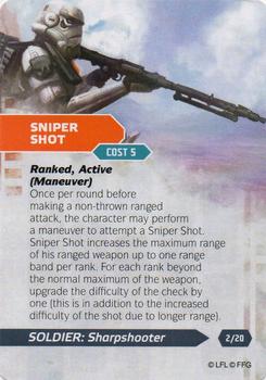 2014 Fantasy Flight Games Star Wars Age of Rebellion Specialization Deck Soldier Sharpshooter #2 Sniper Shot Front