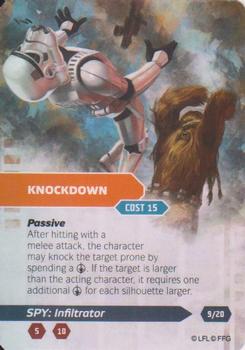 2014 Fantasy Flight Games Star Wars Age of Rebellion Specialization Deck Spy Infiltrator #9 Knockdown Front