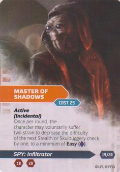 2014 Fantasy Flight Games Star Wars Age of Rebellion Specialization Deck Spy Infiltrator #19 Master of Shadows Front