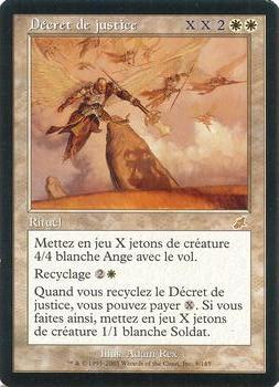 2003 Magic the Gathering Scourge French #8 Décret de justice Front