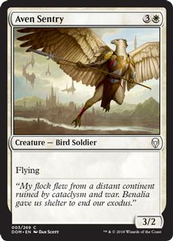 2018 Magic the Gathering Dominaria #3 Aven Sentry Front