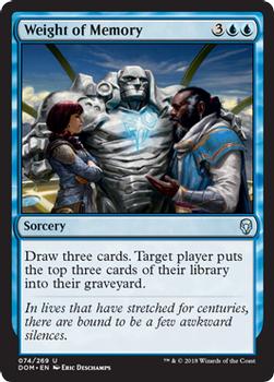 2018 Magic the Gathering Dominaria #74 Weight of Memory Front