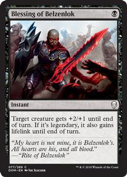 2018 Magic the Gathering Dominaria #77 Blessing of Belzenlok Front