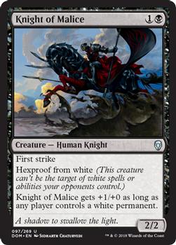 2018 Magic the Gathering Dominaria #97 Knight of Malice Front