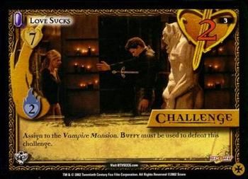 2002 Score Buffy The Vampire Slayer CCG: Angel's Curse #3 Love Sucks Front