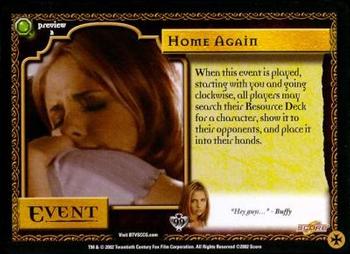 2002 Score Buffy The Vampire Slayer CCG: Angel's Curse - Class of '99 Preview #2 Home Again Front