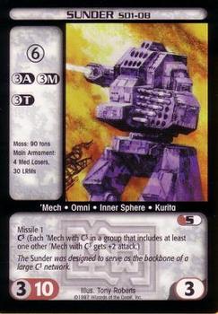 1997 Battletech Mechwarrior #NNO Sunder (SD1-OB) Front