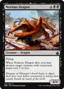 2018 Magic the Gathering Battlebond #152 Noxious Dragon Front