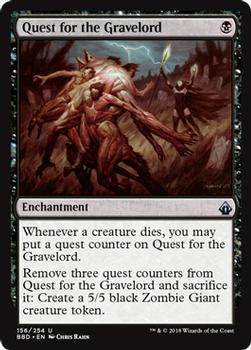 2018 Magic the Gathering Battlebond #156 Quest for the Gravelord Front
