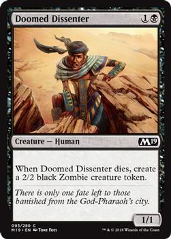 2018 Magic the Gathering Core Set 2019 #93 Doomed Dissenter Front