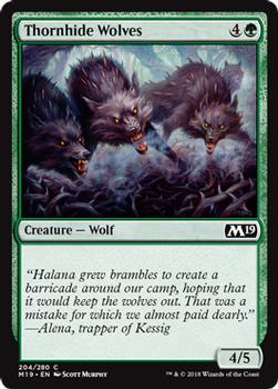 2018 Magic the Gathering Core Set 2019 #204 Thornhide Wolves Front