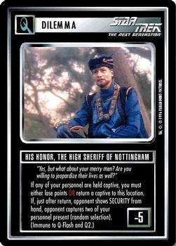 1996 Decipher Star Trek Q Continuum #NNO His Honor, The High Sheriff of Nottingham Front