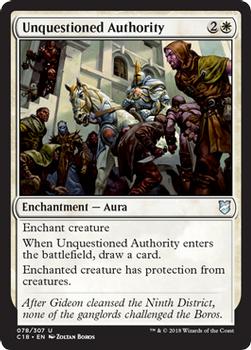 2018 Magic the Gathering Commander 2018 #78 Unquestioned Authority Front
