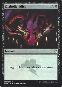 2018 Magic the Gathering Masters 25 - Foil #85 Diabolic Edict Front