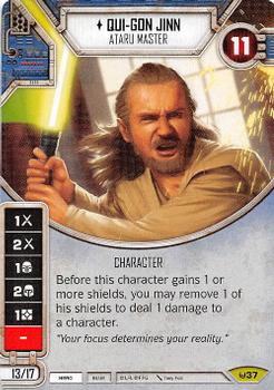 2016 Fantasy Flight Games Star Wars Destiny Awakenings #37 Qui-Gon Jinn - Ataru Master Front