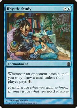 2012 Magic the Gathering Commander's Arsenal #15 Rhystic Study Front