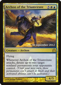 2012 Magic the Gathering Return to Ravnica - Prerelease Promos #142 Archon of the Triumvirate Front