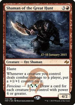 2015 Magic the Gathering Fate Reforged - Prerelease Promos #113 Shaman of the Great Hunt Front