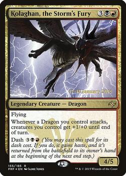 2015 Magic the Gathering Fate Reforged - Prerelease Promos #155 Kolaghan, the Storm's Fury Front