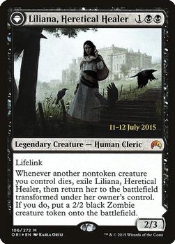 2015 Magic the Gathering Magic Origins - Prerelease Promos #106 Liliana, Heretical Healer / Liliana, Defiant Necromancer Front